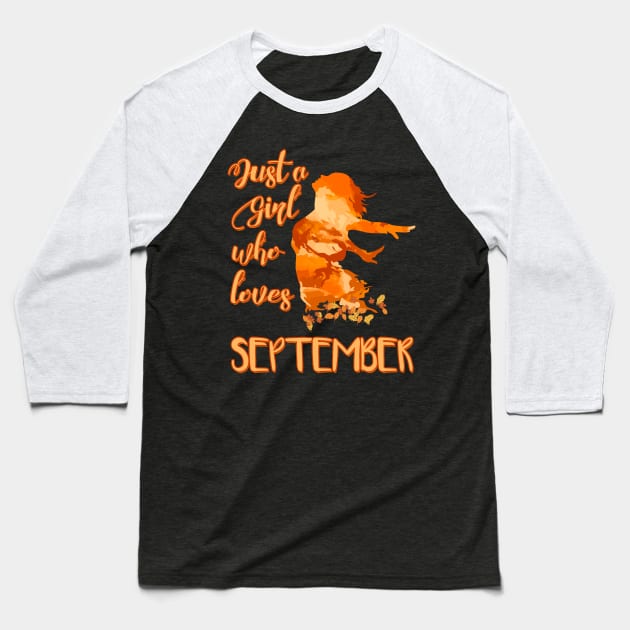 Just a Girl who Loves September Baseball T-Shirt by DeesDeesigns